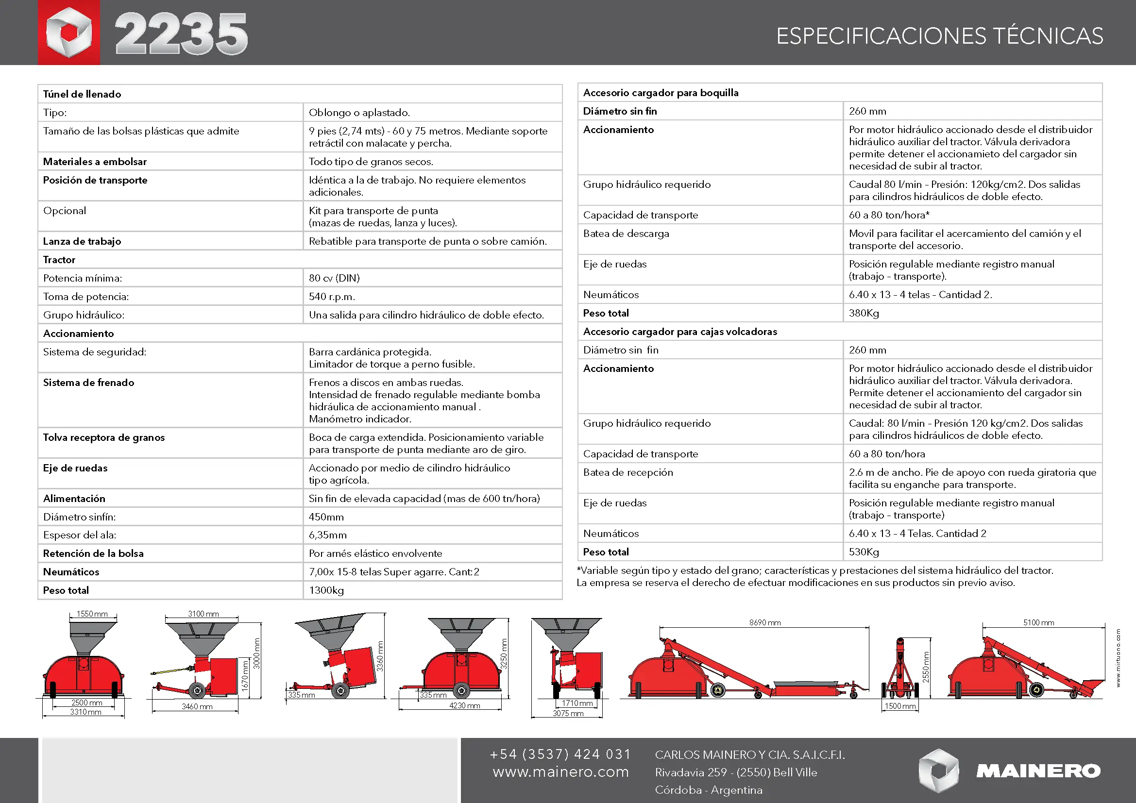Embolsadora para granos secos 2235 Mainero - Imagen 2